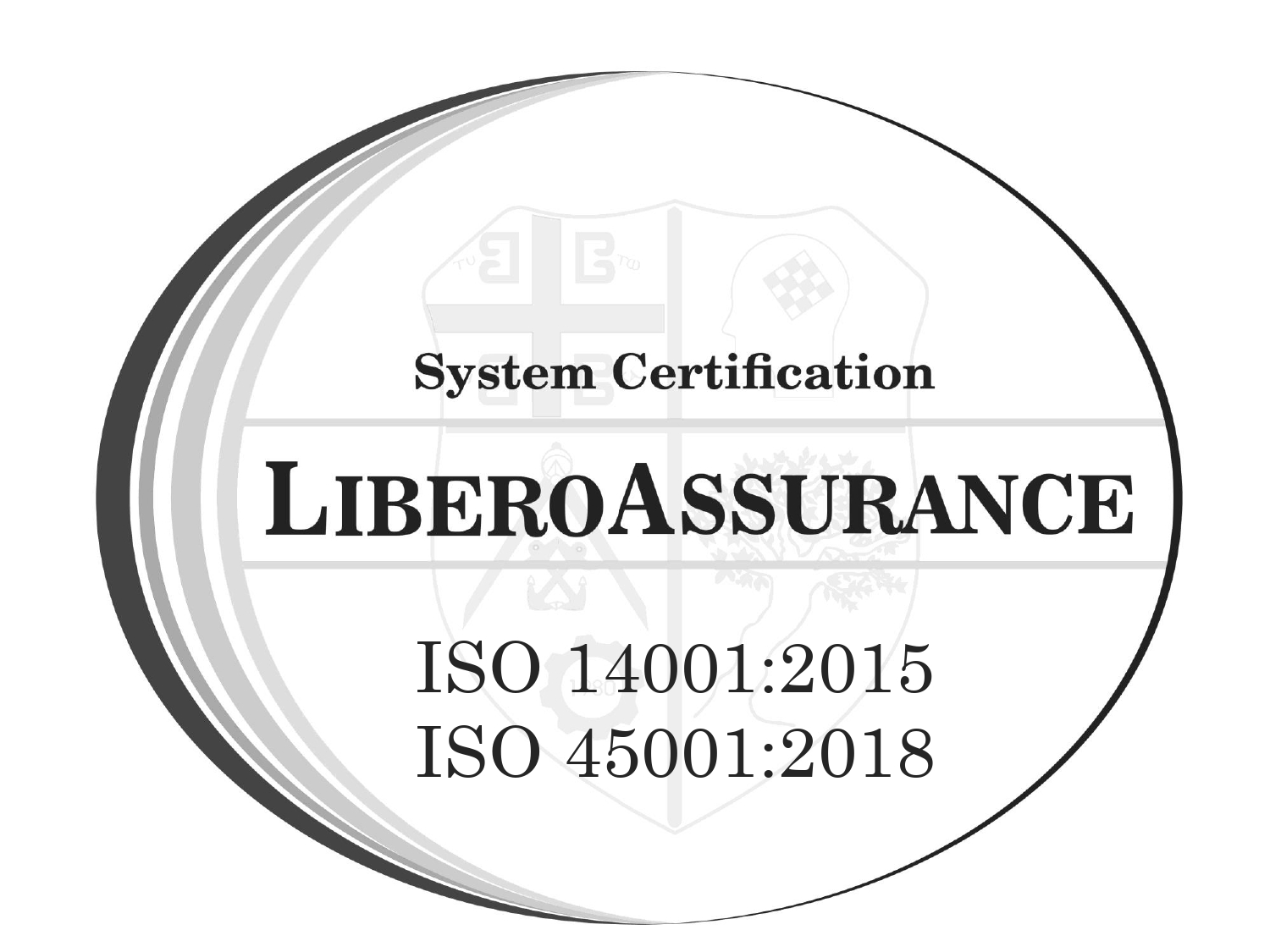 ISO 14001 2015 - 45001 2018 LIBERO ASSURANCE MARK GREY